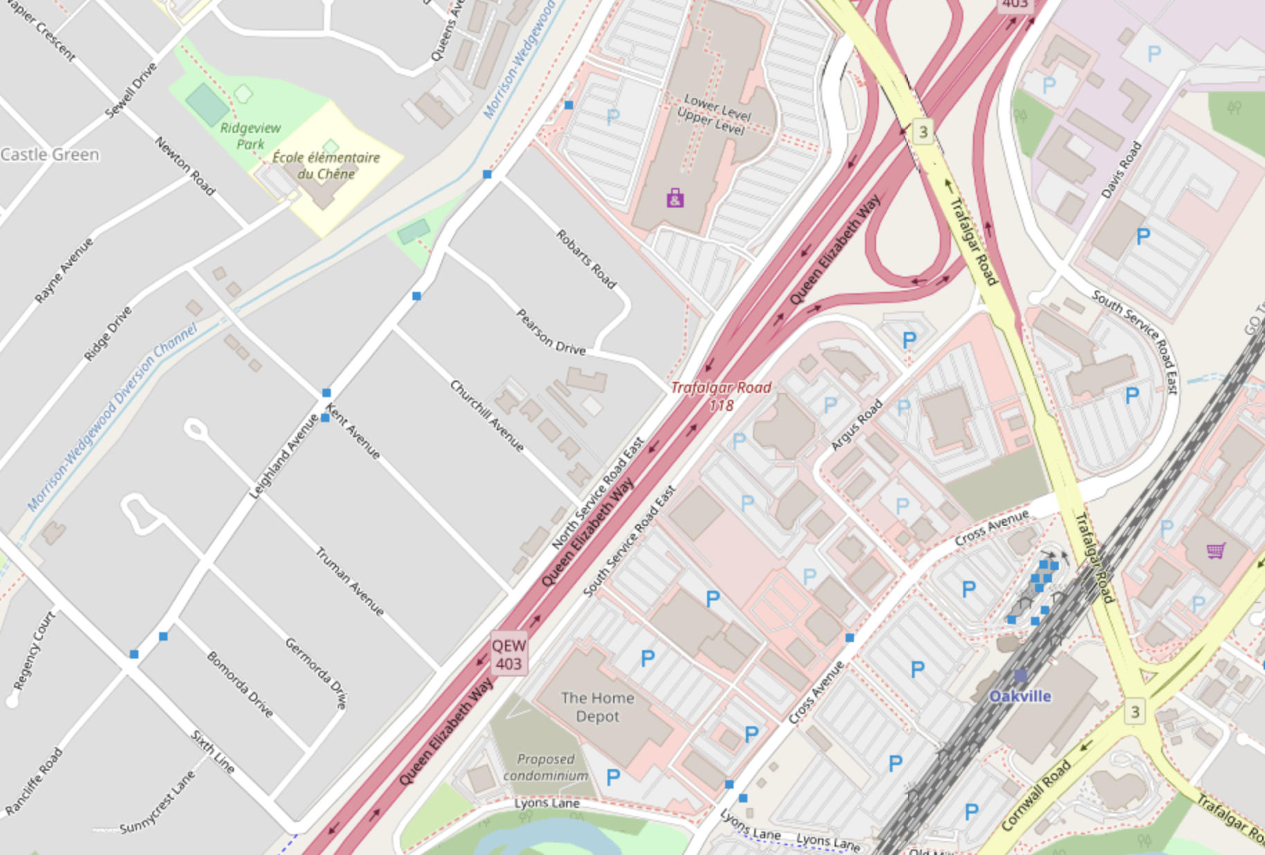 Churchill Avenue and North Service Road East | Openstreetmap